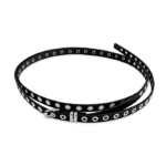 Ceinture cowboy femme double tour noire œillets western (1)