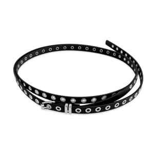 Ceinture cowboy femme double tour noire œillets western
