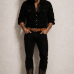 Ceinture cowboy homme en cuir italien artisanal (2)