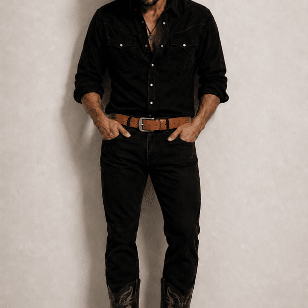 Ceinture cowboy homme en cuir italien artisanal (2)