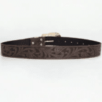 Ceinture cowboy marron cuir végan boucle vintage turquoise (2)