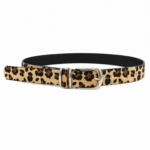 Ceinture cowboy unisexe motif léopard à boucle argentée (1)
