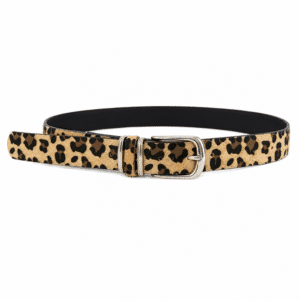 Ceinture cowboy unisexe motif léopard à boucle argentée