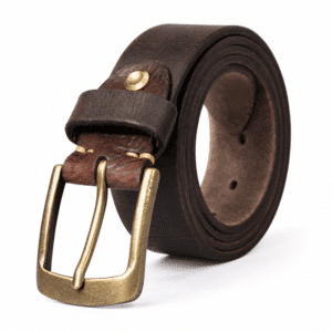 Ceinture cuir homme marron vintage