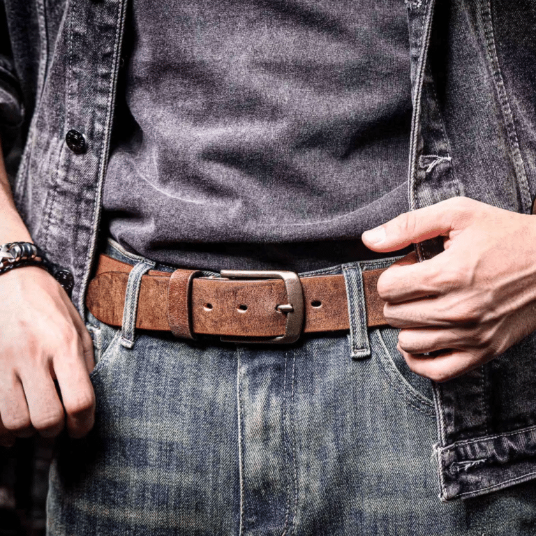 Ceinture cuir homme marron ranch (4)
