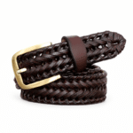 Ceinture cuir tressée vintage boucle laiton (13) – Copie