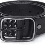 Ceinture noire à clous piques métalliques rock (1)