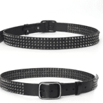 Ceinture noire à clous piques métalliques rock (7)