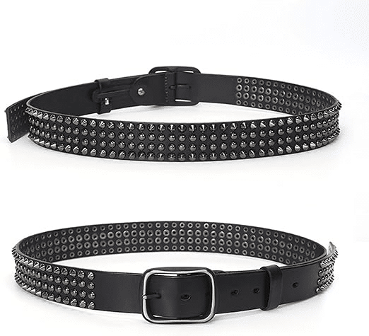 Ceinture noire à clous piques métalliques rock (7)