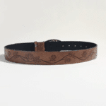 Ceinture western boucle rose vintage simili cuir (1)