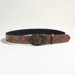 Ceinture western boucle rose vintage simili cuir (2)