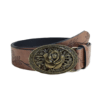 Ceinture western boucle rose vintage simili cuir (5)