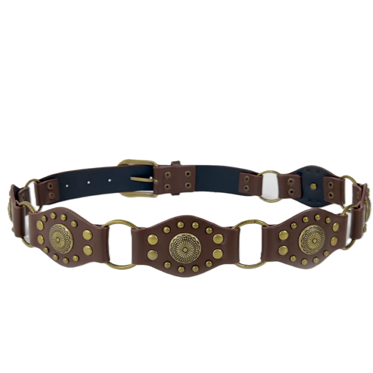 Ceinture western femme médaillons vintage métalliques (3)