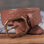 Ceinture western homme en cuir motifs géométriques (10)