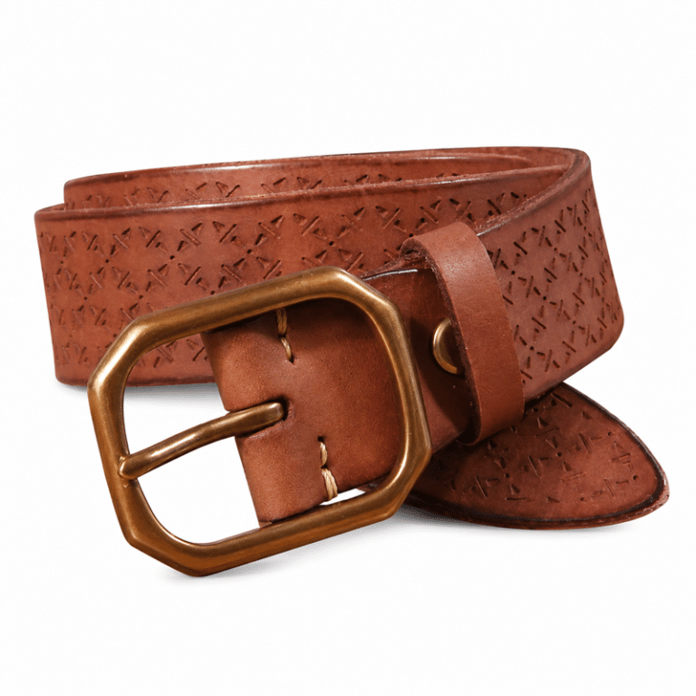 Ceinture western homme en cuir motifs géométriques (5)