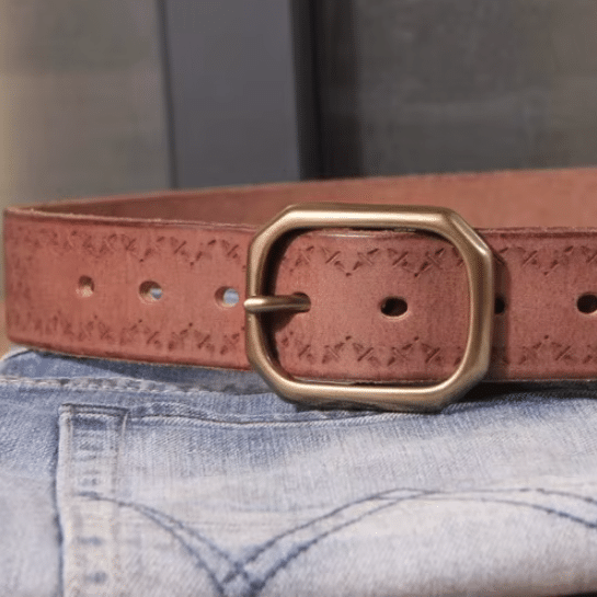 Ceinture western homme en cuir motifs géométriques (7)