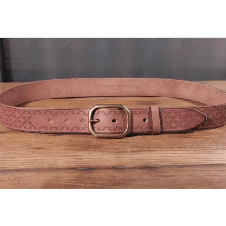 Ceinture western homme en cuir motifs géométriques (8)