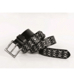 Ceinture western noire cuir et métal hors-la-loi (3)