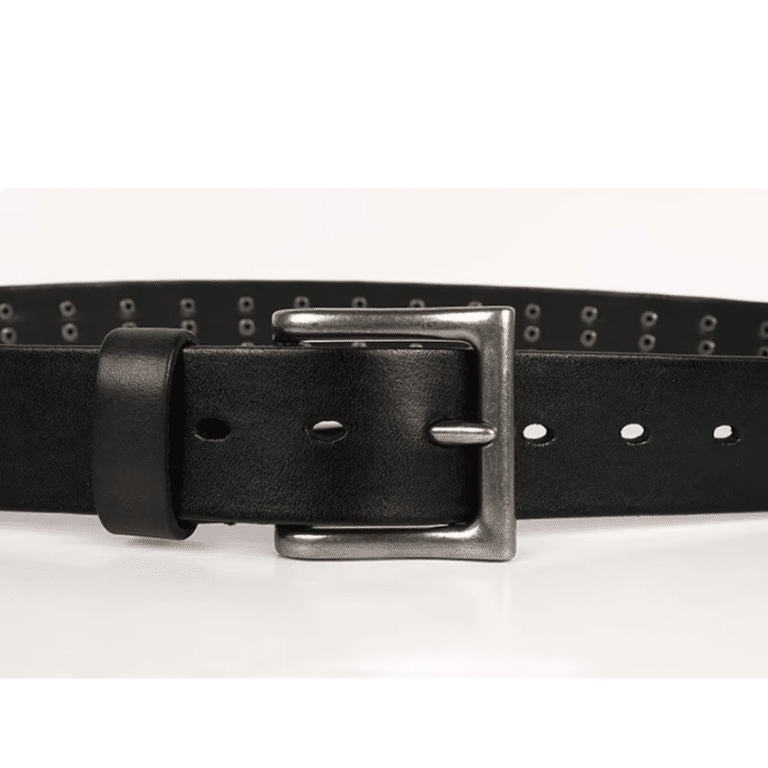 Ceinture western noire cuir et métal hors-la-loi (6)