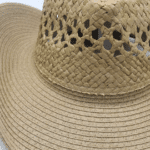 Chapeau Cowboy Femme Paille Beige Étoile Turquoise (5)