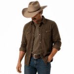 Chapeau cowboy beige style western avec bandeau tressé (3)