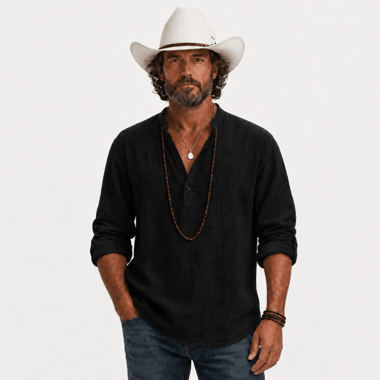 Chapeau cowboy blanc aspect paille tressée bandeau marron (3)