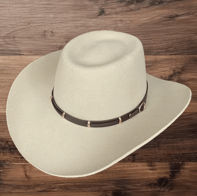 Chapeau cowboy blanc ivoire laine naturelle premium (3)