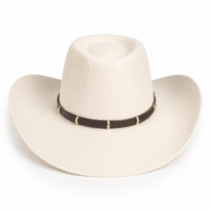 Chapeau cowboy blanc ivoire laine naturelle premium