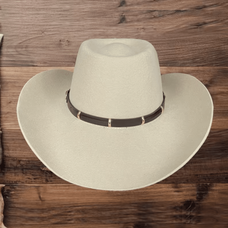 Chapeau cowboy blanc ivoire laine naturelle premium (6)