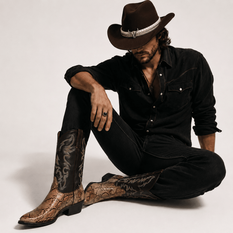 Chapeau cowboy en feutre bandeau tête de taureau (5)