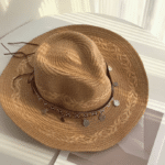 Chapeau cowboy en paille tressée avec bandeau western vintage (4)