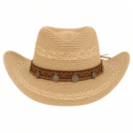 Chapeau cowboy en paille tressée avec bandeau western vintage (7)