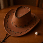 Chapeau cowboy enfant marron à tour de tête réglable (1)