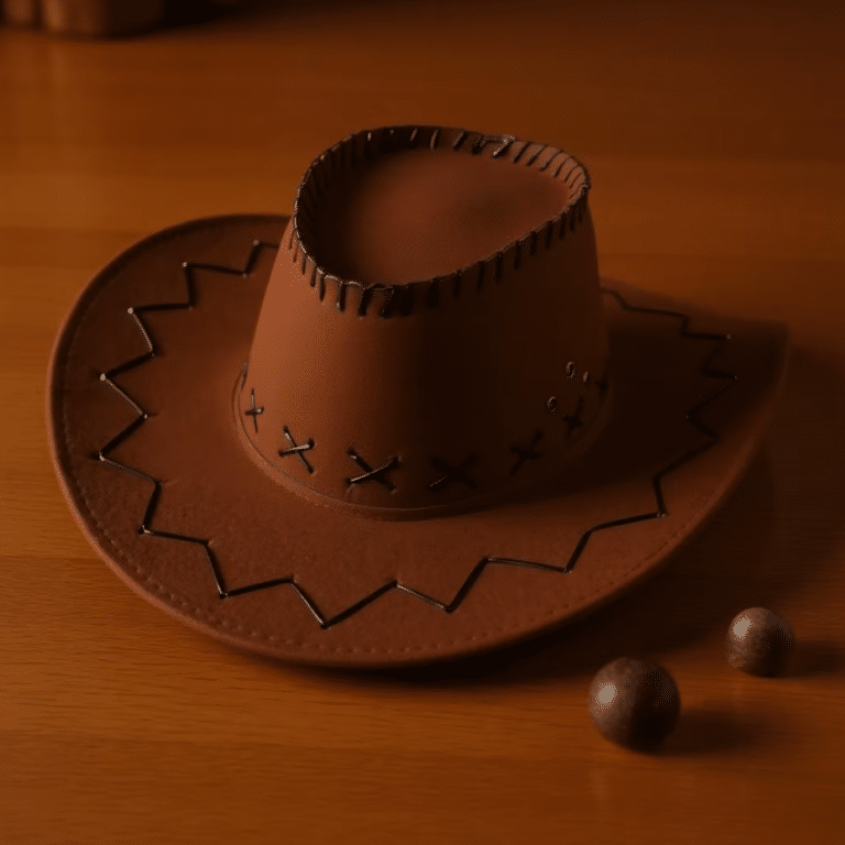 Chapeau cowboy enfant marron à tour de tête réglable (2)