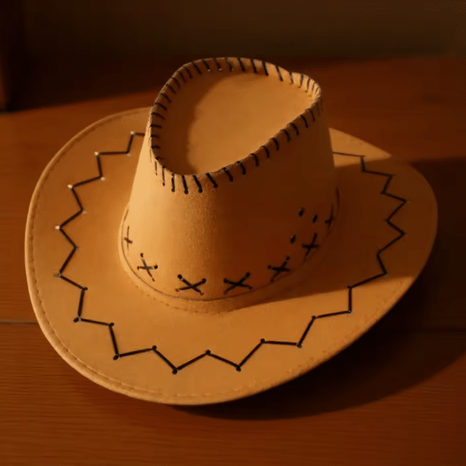 Chapeau cowboy enfant marron à tour de tête réglable (3)