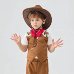 Chapeau cowboy enfant marron à tour de tête réglable (4)
