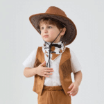 Chapeau cowboy enfant marron à tour de tête réglable (5)