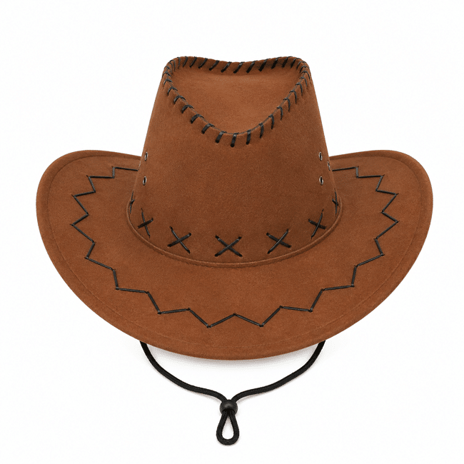 Chapeau cowboy enfant marron à tour de tête réglable