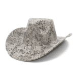 Chapeau cowboy imprimé serpent blanc style western (1)