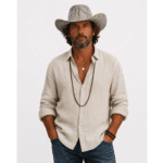 Chapeau cowboy imprimé serpent blanc style western (3)