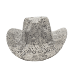 Chapeau cowboy imprimé serpent blanc style western (4)
