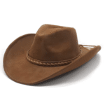 Chapeau cowboy marron aventurier à bandeau tressé western (2)