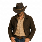 Chapeau cowboy marron aventurier à bandeau tressé western (3)