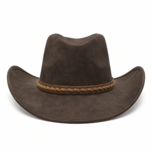 Chapeau cowboy marron aventurier à bandeau tressé western