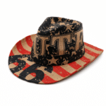 Chapeau cowboy motif drapeau américain vintage style western (1)