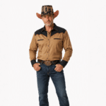 Chapeau cowboy motif drapeau américain vintage style western (2)