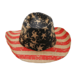 Chapeau cowboy motif drapeau américain vintage style western (5)