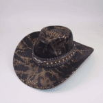 Chapeau cowboy motif serpent avec bandeau taureau (3)