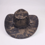 Chapeau cowboy motif serpent avec bandeau taureau (5)