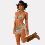 Chapeau cowboy noir bandeau balles et emblème pistolets western (6)